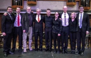 Burritt, Junkin, and Joseph Schwantner with the UTWE Percussion Section