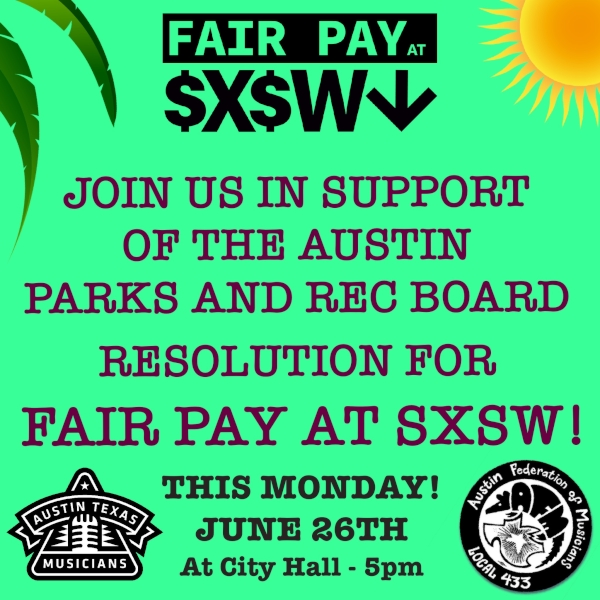 Austin Parks & Rec Board Meeting on Pay at SXSW